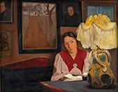 The Artist's Wife by Lamplight By Laurits Andersen Ring