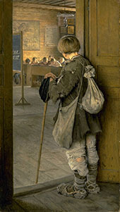 At the Door of the School By Nikolay Bogdanov Belsky