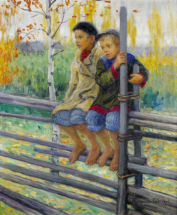 Best Friends by Nikolay Bogdanov Belsky | Oil Painting Reproduction