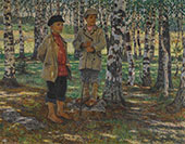 Boys in the Birch Forest By Nikolay Bogdanov Belsky