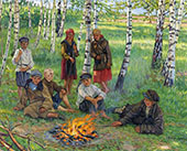 Campfire By Nikolay Bogdanov Belsky