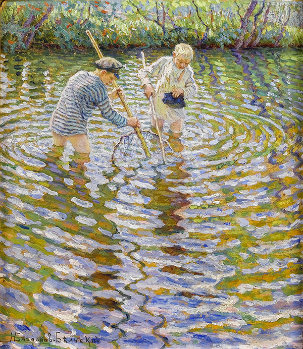 Crayfishing by Nikolay Bogdanov Belsky | Oil Painting Reproduction