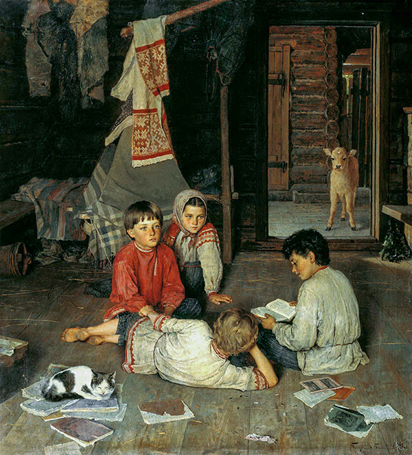 New Tale by Nikolay Bogdanov Belsky | Oil Painting Reproduction