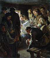 Reading a Newspaper News from the War By Nikolay Bogdanov Belsky