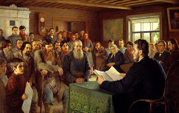 Sunday Reading in a Rural School | Oil Painting Reproduction