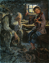 Talent and Fan By Nikolay Bogdanov Belsky