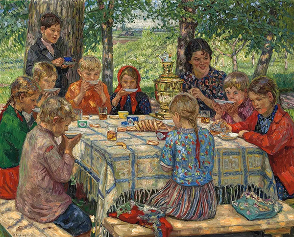 Teacher's Day by Nikolay Bogdanov Belsky | Oil Painting Reproduction