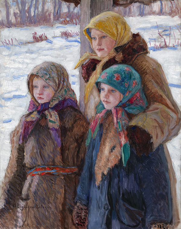 Three Sisters by Nikolay Bogdanov Belsky | Oil Painting Reproduction