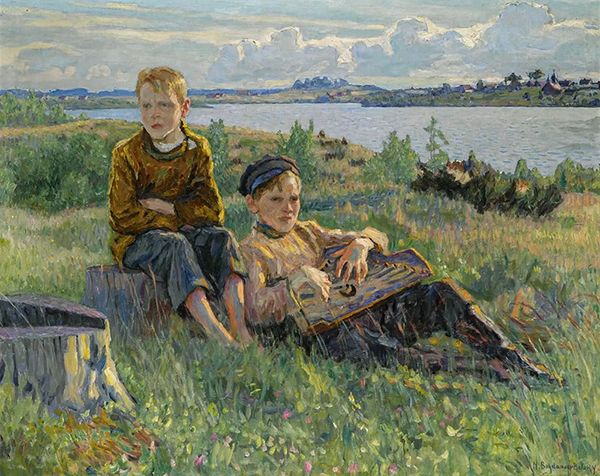 Two Boys by Nikolay Bogdanov Belsky | Oil Painting Reproduction