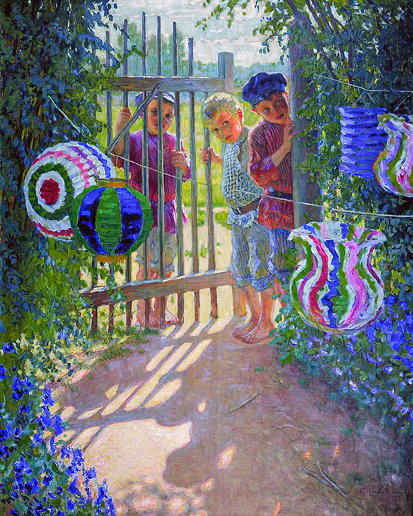 Visitors 1913 by Nikolay Bogdanov Belsky | Oil Painting Reproduction