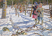 Young Bear Hunters By Nikolay Bogdanov Belsky