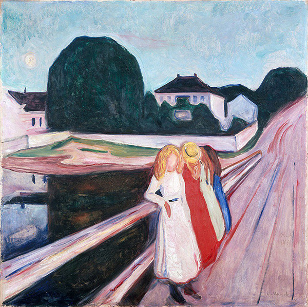 Four Girls on a Bridge 1905 by Edvard Munch | Oil Painting Reproduction