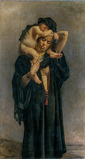 An Egyptian Peasant Woman and Her Child By Leon Bonnat