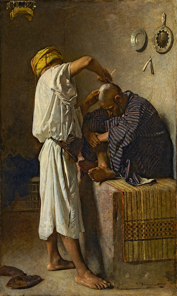 At the Barber's Shop by Leon Bonnat | Oil Painting Reproduction