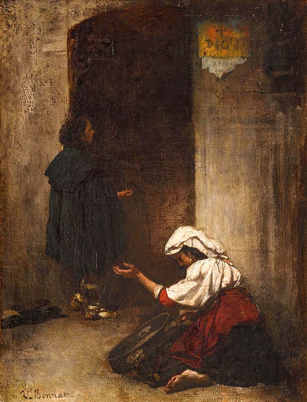 Begging Scene by Leon Bonnat | Oil Painting Reproduction