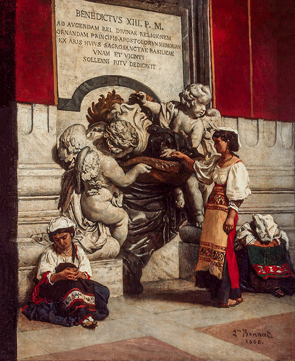 Fountain by the Cathedral of St. Peter in Rome | Oil Painting Reproduction