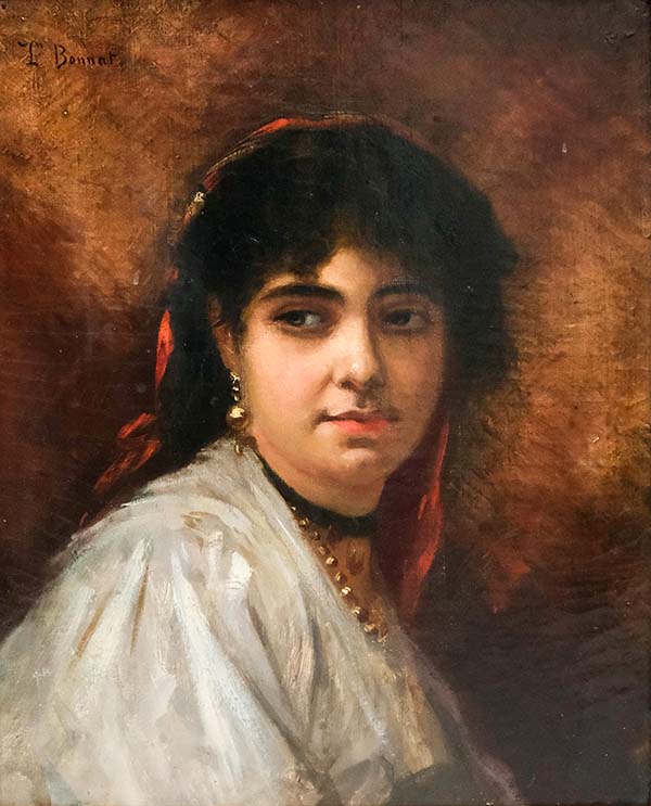 Head of a Woman by Leon Bonnat | Oil Painting Reproduction