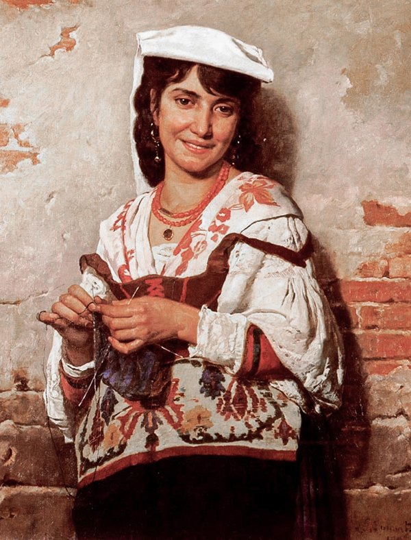 Italian Girl by Leon Bonnat | Oil Painting Reproduction