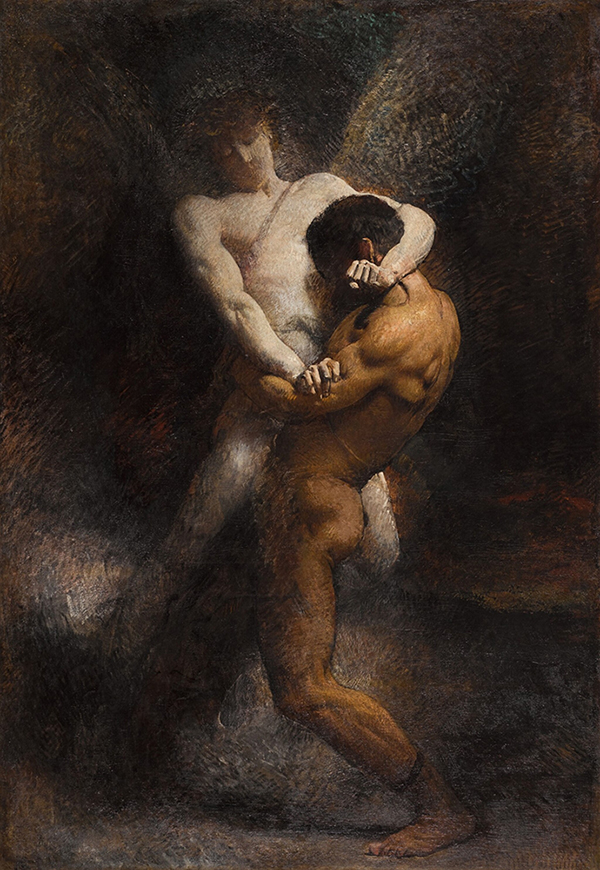 La Lutte de Jacob by Leon Bonnat | Oil Painting Reproduction