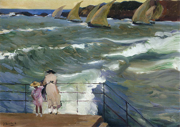 The Waves in San Sebastian 1915 | Oil Painting Reproduction