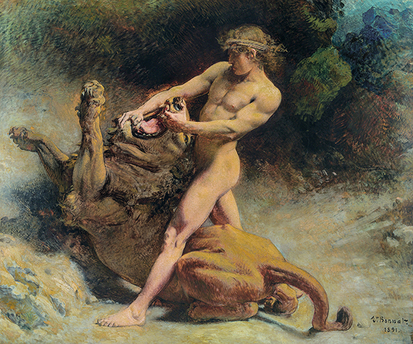 The Youth Samson by Leon Bonnat | Oil Painting Reproduction