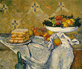 Plate with Fruit and Sponger Fingers 1877 By Paul Cezanne