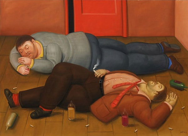 The Two Drunks by Fernando Botero | Oil Painting Reproduction