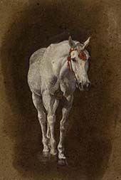 A Horse Drawing By Leon Bonnat