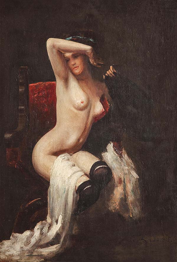 Female Nude by Leon Bonnat | Oil Painting Reproduction