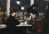 At the Bauer Cafe By Lesser Ury