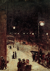 Berlin Street at Night By Lesser Ury