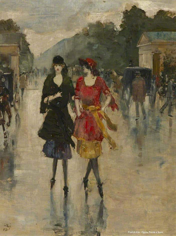 Berlin Street Scene 1861 by Lesser Ury | Oil Painting Reproduction