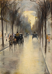 Berlin Street Scene By Lesser Ury