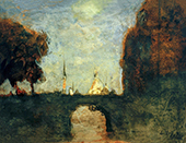 City in Moonlight By Lesser Ury