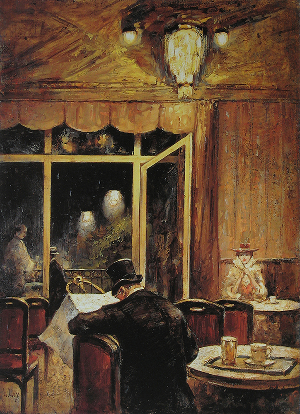 Evening at Cafe Bauer by Lesser Ury | Oil Painting Reproduction