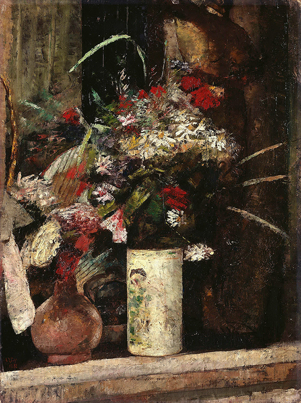 Flowers on the Fireplace by Lesser Ury | Oil Painting Reproduction