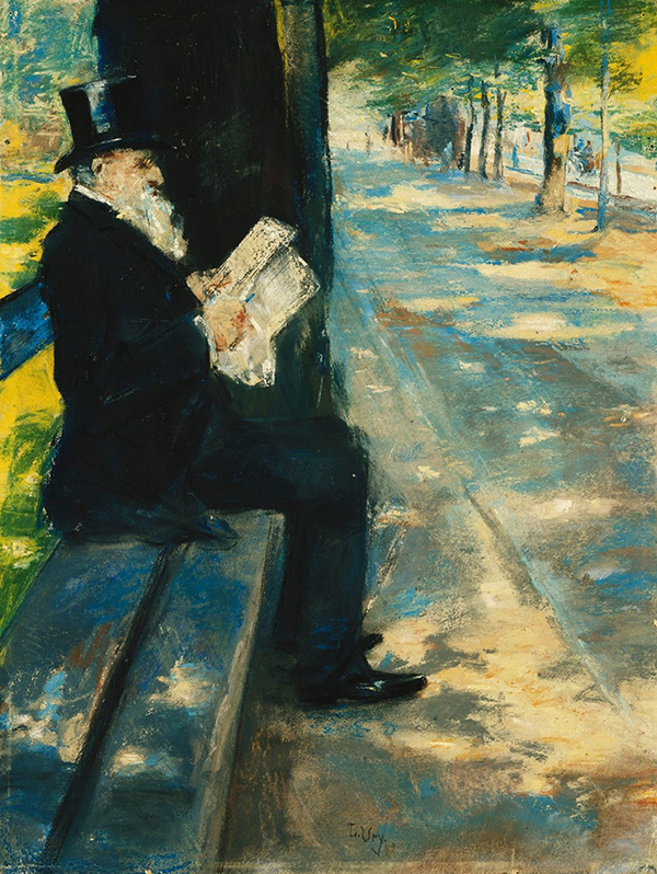 Gentleman in the Park by Lesser Ury | Oil Painting Reproduction