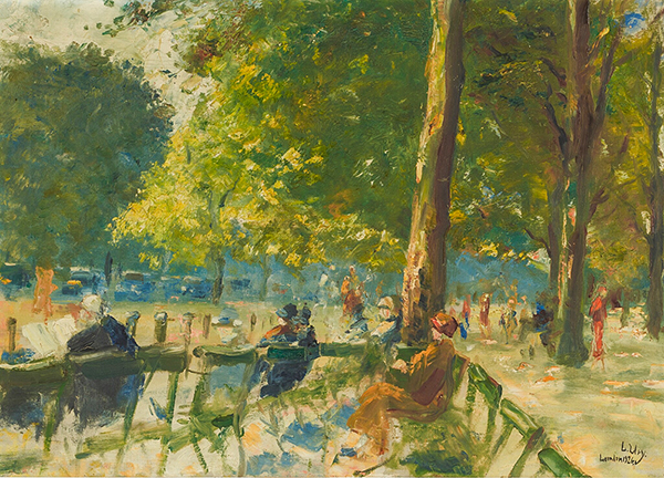 Hyde Park in Sunshine, London by Lesser Ury | Oil Painting Reproduction