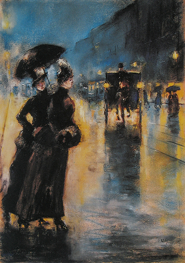 Night Lighting by Lesser Ury | Oil Painting Reproduction