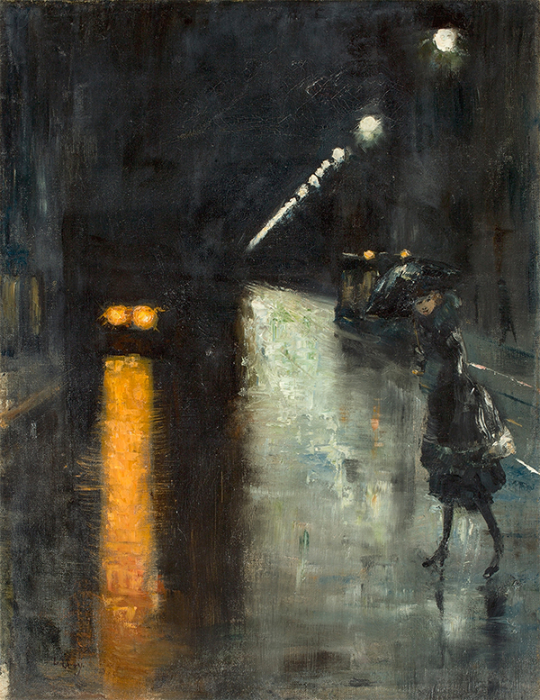 Night Street Scene Berlin Leipziger Street | Oil Painting Reproduction