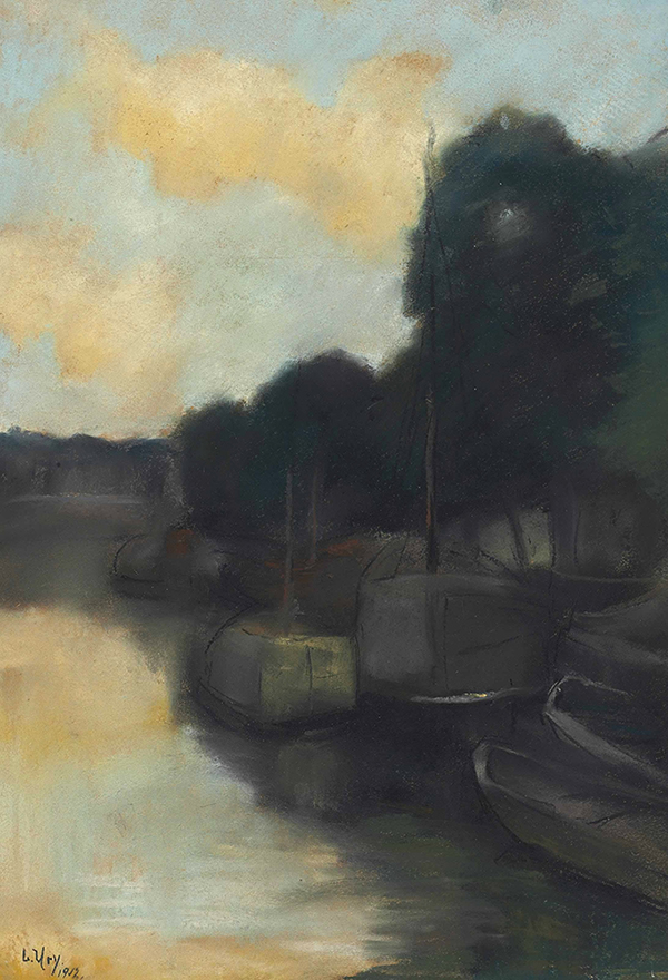 On the Channel by Lesser Ury | Oil Painting Reproduction