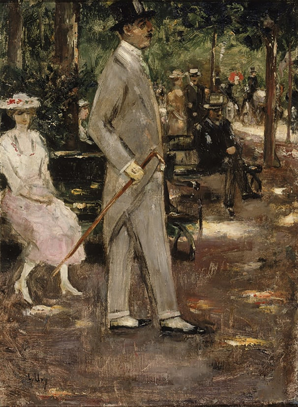 Park Scene or Man in the Gray Suit | Oil Painting Reproduction