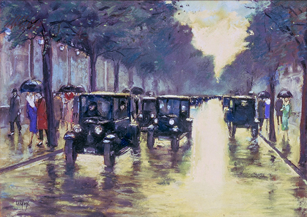 A Berlin Street in the Rain by Lesser Ury | Oil Painting Reproduction