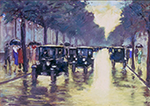 A Berlin Street in the Rain By Lesser Ury