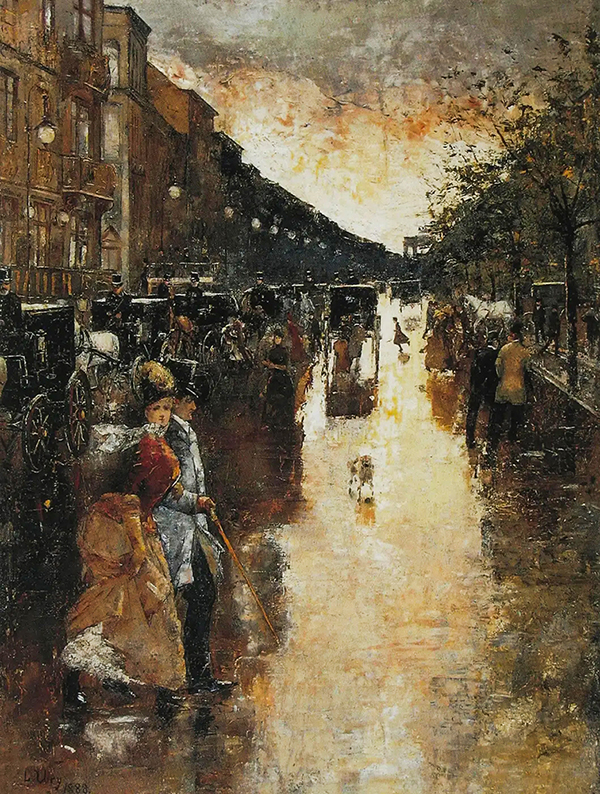 Under the Linden After the Rain by Lesser Ury | Oil Painting Reproduction