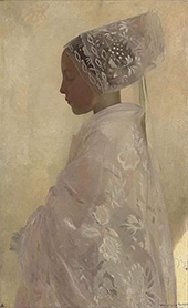 A Maiden in Contemplation 1893 By Gaston La Touche