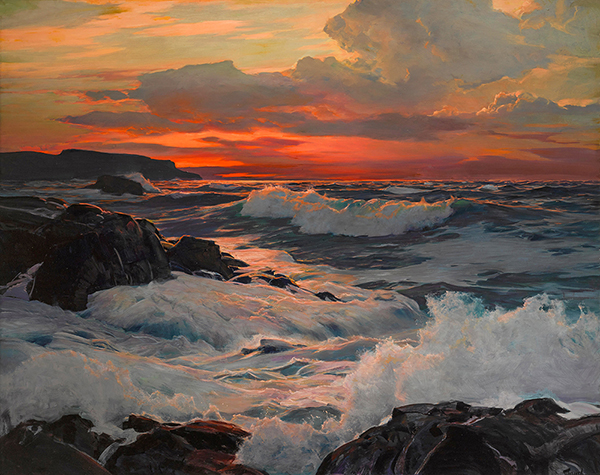 A Breathtaking View of the Setting Sun | Oil Painting Reproduction