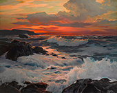 A Breathtaking View of the Setting Sun By Frederick Judd Waugh