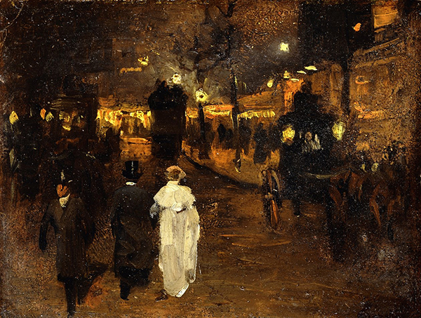 Charing Cross Road at Night, London | Oil Painting Reproduction