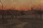 Country Cabins at Sunset By Frederick Judd Waugh